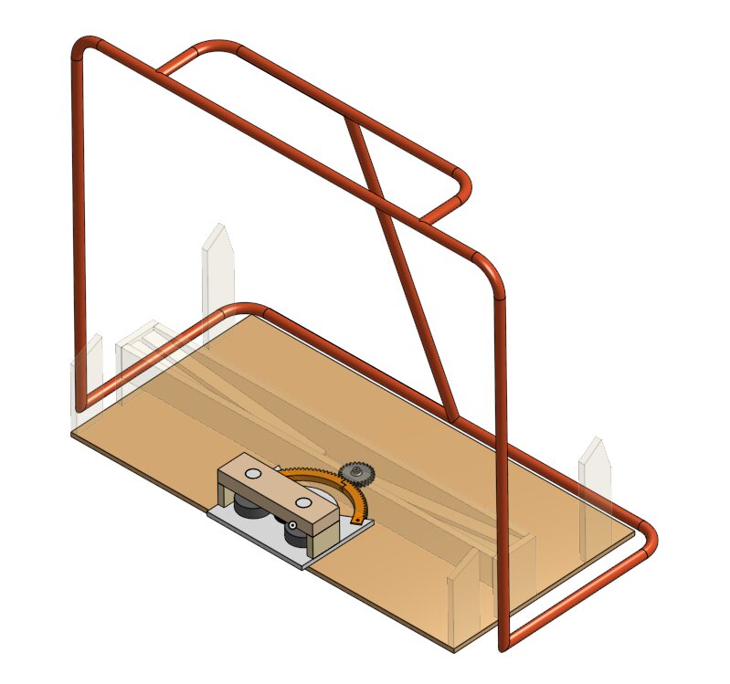 CAD render of the rotating platform for targeted return